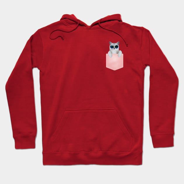 cat pocket Hoodie by WOAT